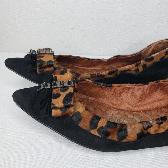 Sam Edelman Black and Animal Print Flats - Picture 7 of 13